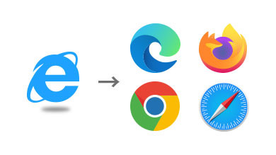 Internet Explorer　サポート対象外についてのお知らせ