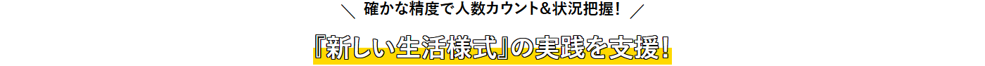 確かな精度で人数カウント&状況把握!『新しい生活様式』の実践を支援!