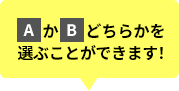 AかBどちらかを選ぶことができます！
